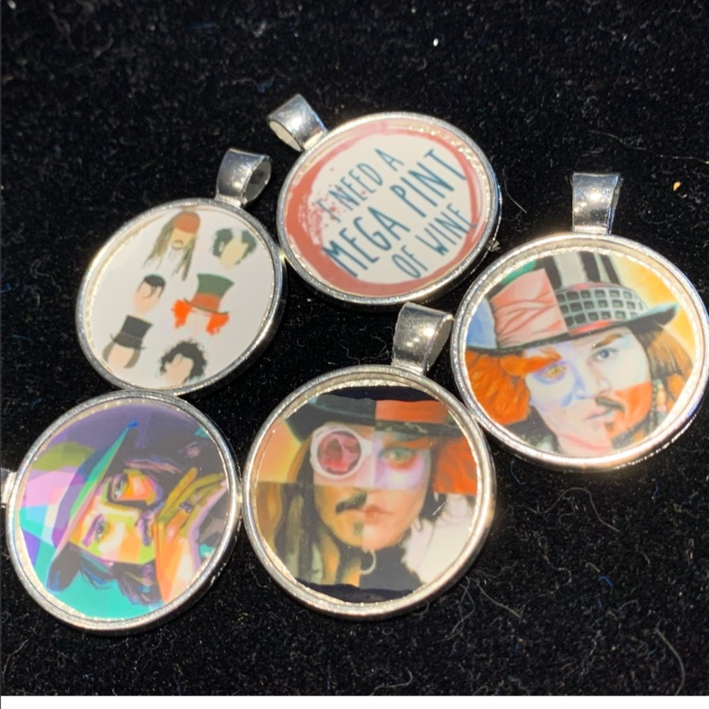 These JD pieces can be pendants, keychains, magnets and more.